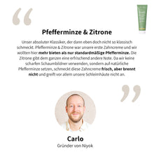 Laden Sie das Bild in den Galerie-Viewer, Niyok Zahncreme Pfefferminze und Zitrone 75g, fluoridfrei