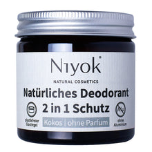 Laden Sie das Bild in den Galerie-Viewer, Niyok Deocreme Kokos ohne Parfum 40ml