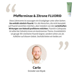 Niyok Zahncreme Pfefferminze und Zitrone 75g, mit Fluorid